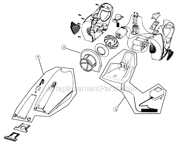 Page A Diagram and Parts List for M0895  Dirt Devil Hand Vacuum